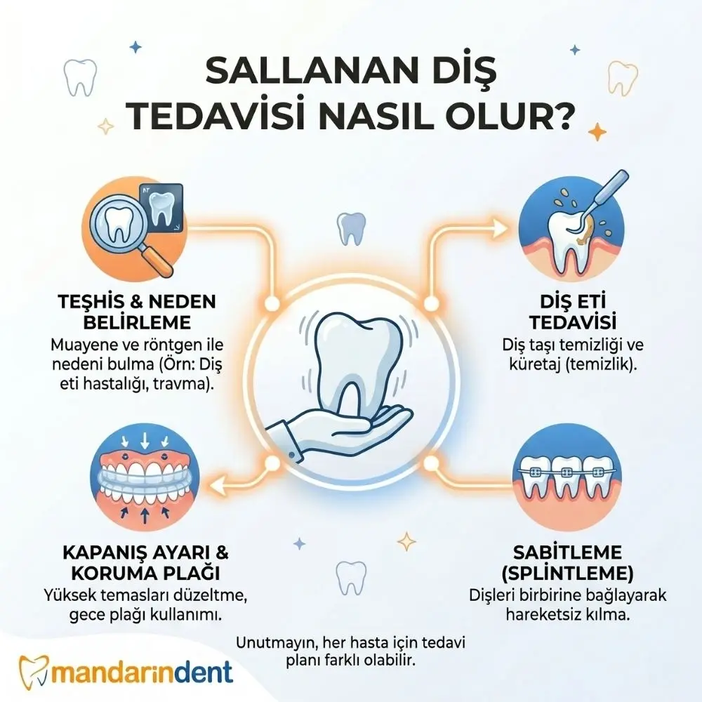 diş eti çekilmesinde sallanan diş tedavisi